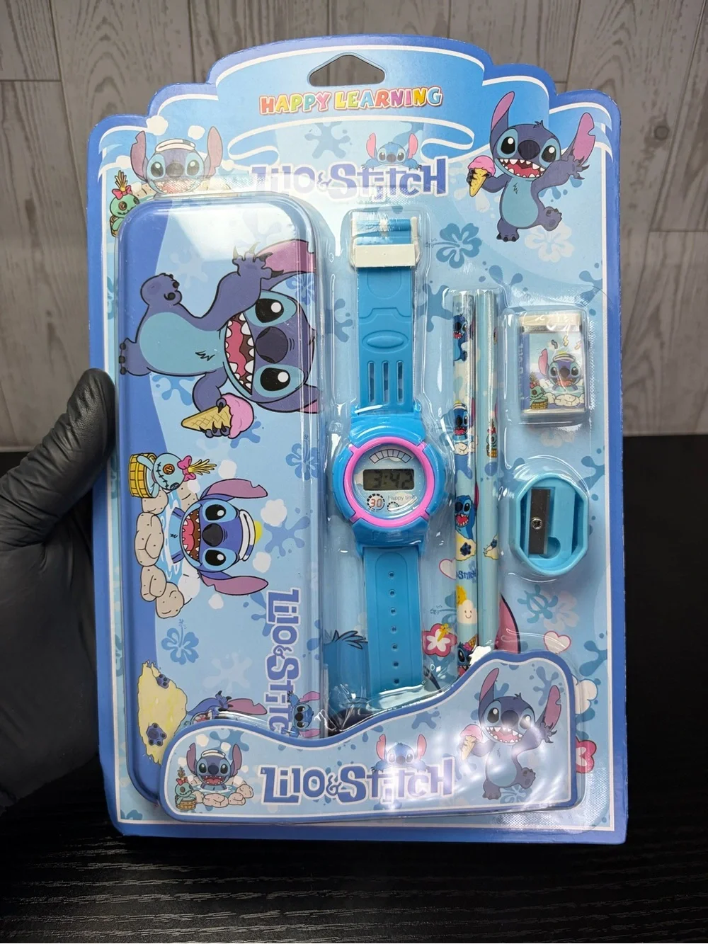 Lilo & Stitch Blue Kids Stationery & Watch Set